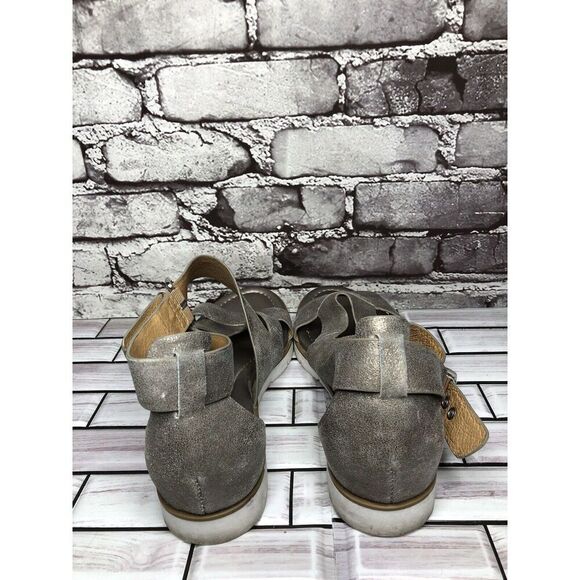Sofft Maribel Pewter Leather Buckle Strappy Wedge Sandals Women’s Sz 10M US/42EU - Picture 11 of 16